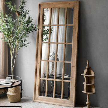 Farmhouse Full Length Mirror Wood Rectangle Floor Mirror